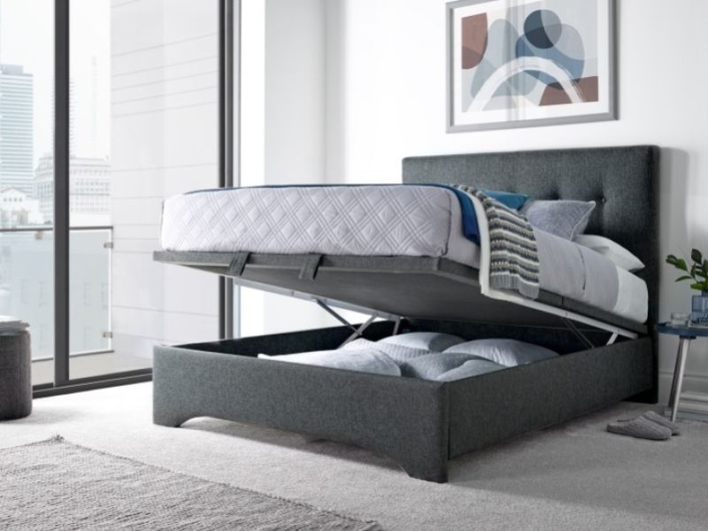 Kaydian Langley 4ft6 Double Dark Grey Fabric Ottoman Storage Bed