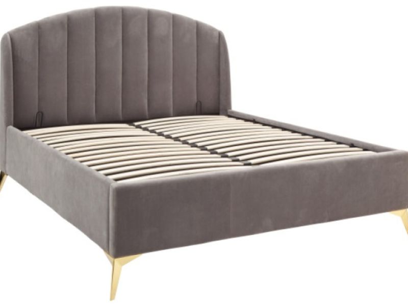 GFW Pettine 5ft Kingsize Grey Fabric Ottoman Bed Frame