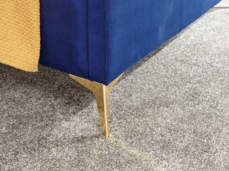 GFW Pettine 4ft6 Double Royal Blue Fabric Ottoman Bed Frame