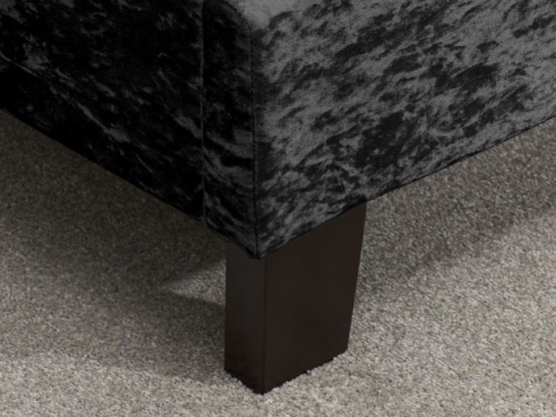 Birlea Berlin 4ft6 Double Black Crushed Velvet Fabric Bed Frame