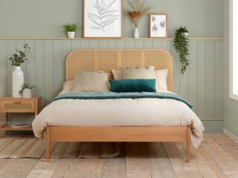 Birlea Margot Oak And Rattan 5ft Kingsize Bed Frame