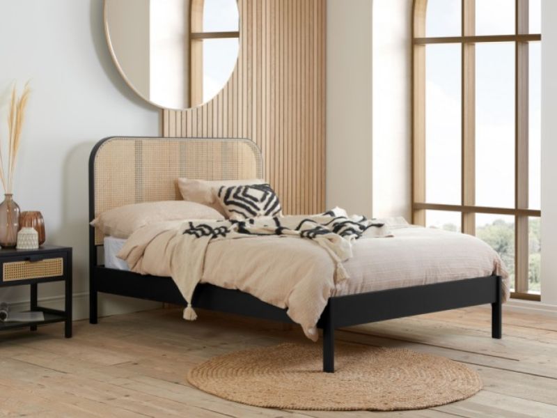 Birlea Margot Black Oak And Rattan 6ft Super Kingsize Bed Frame