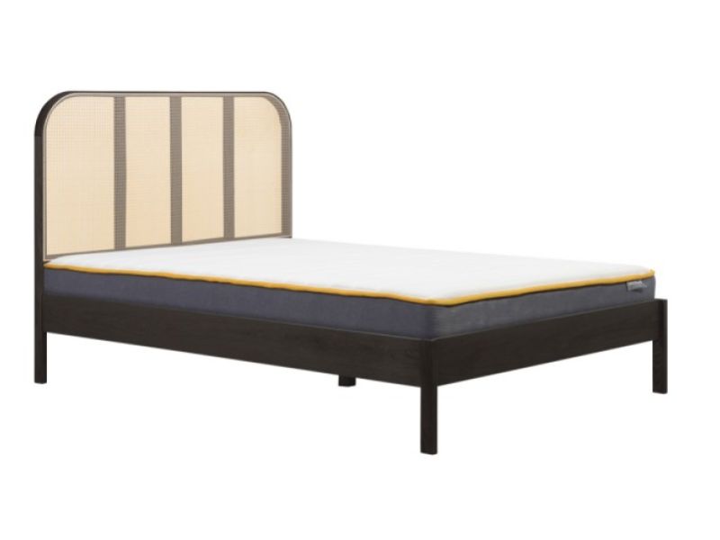 Birlea Margot Black Oak And Rattan 4ft6 Double Bed Frame