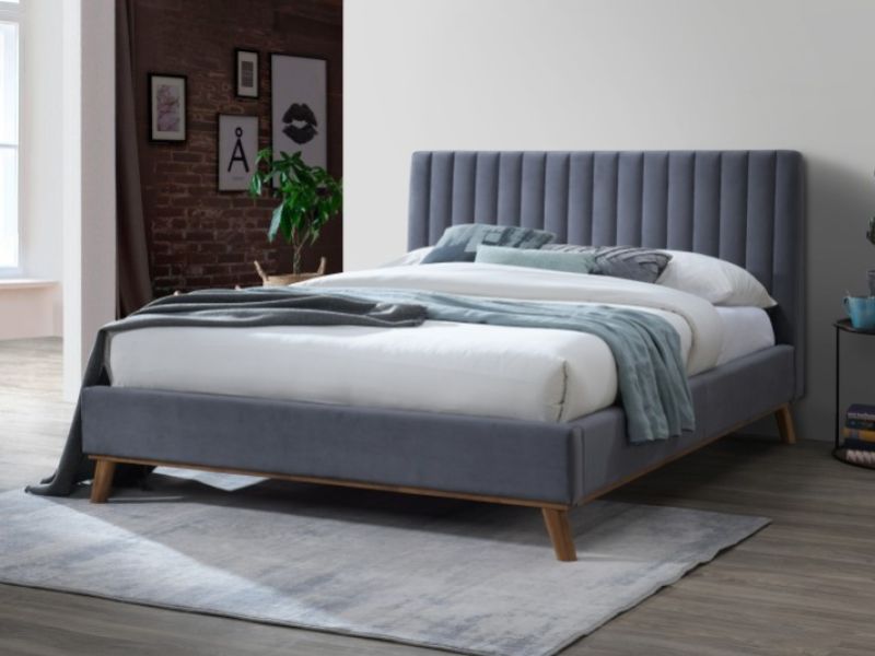 Time Living Albany 5ft Kingsize Dark Grey Fabric Bed Frame