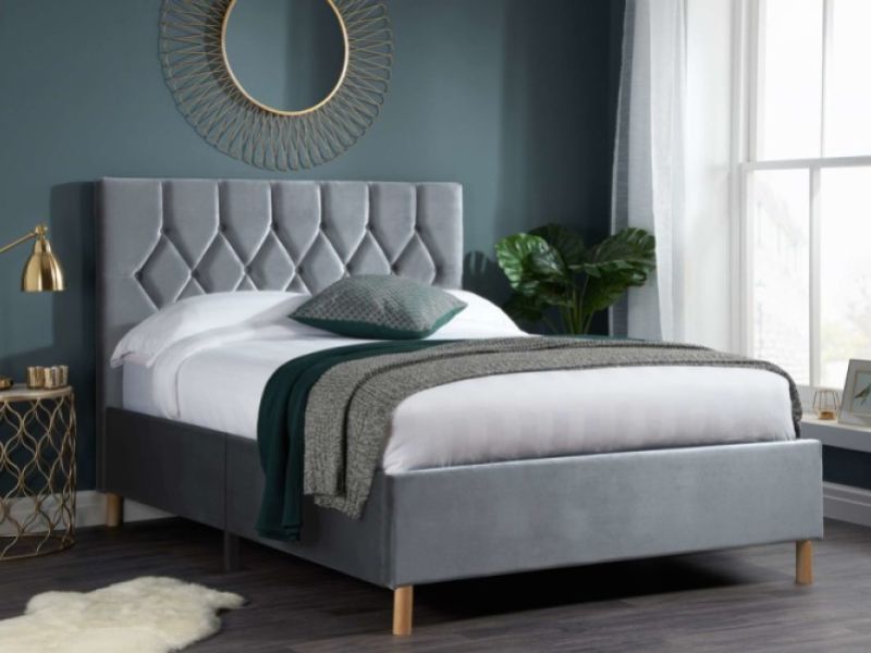 Birlea Loxley 4ft Small Double Grey Fabric Bed Frame