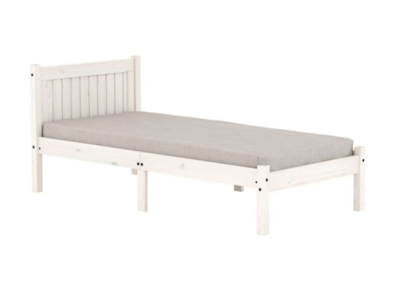 Birlea Rio 3ft Single White Washed Pine Wooden Bed Frame