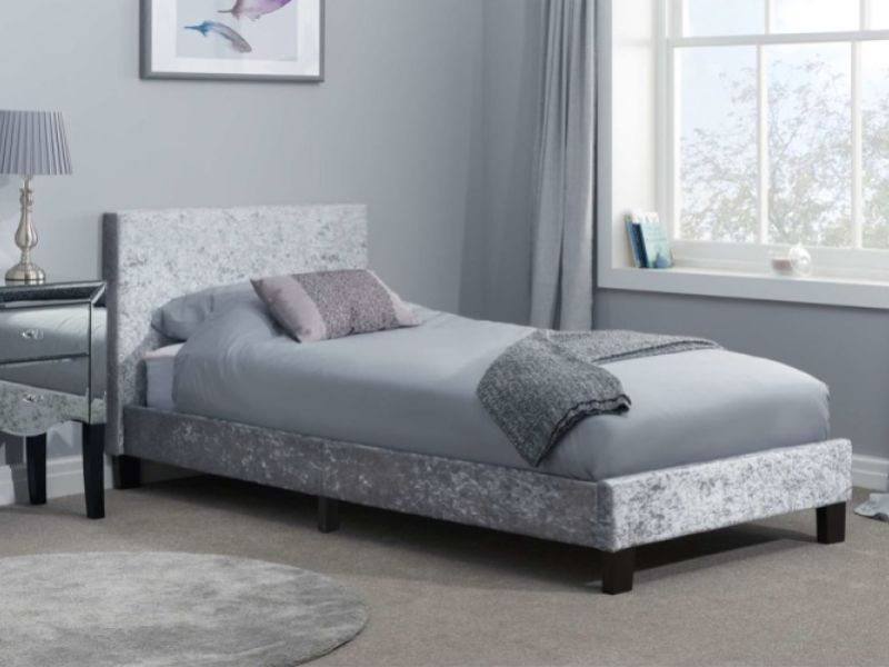 Birlea Berlin 3ft Single Steel Crushed Velvet Fabric Bed Frame