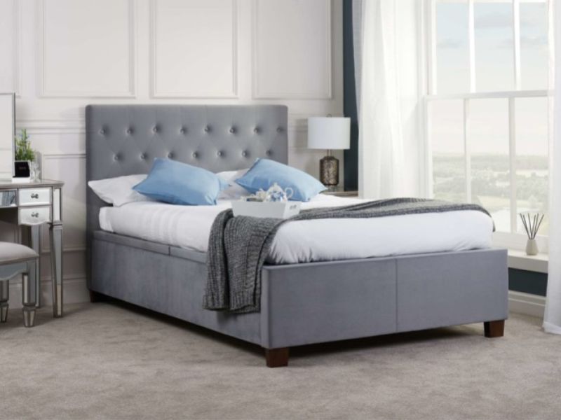 Birlea Cologne 4ft6 Double Grey Fabric Ottoman Bed Frame