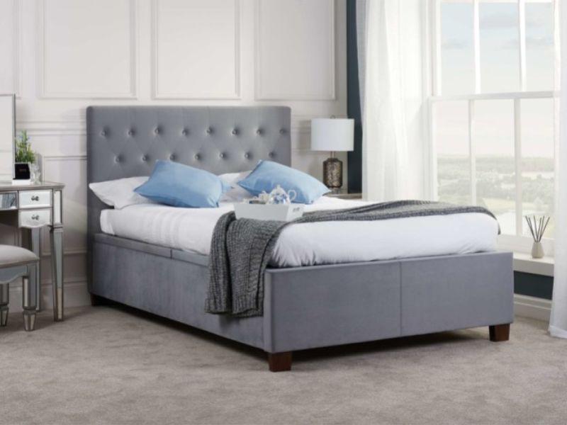 Birlea Cologne 5ft Kingsize Grey Fabric Ottoman Bed Frame