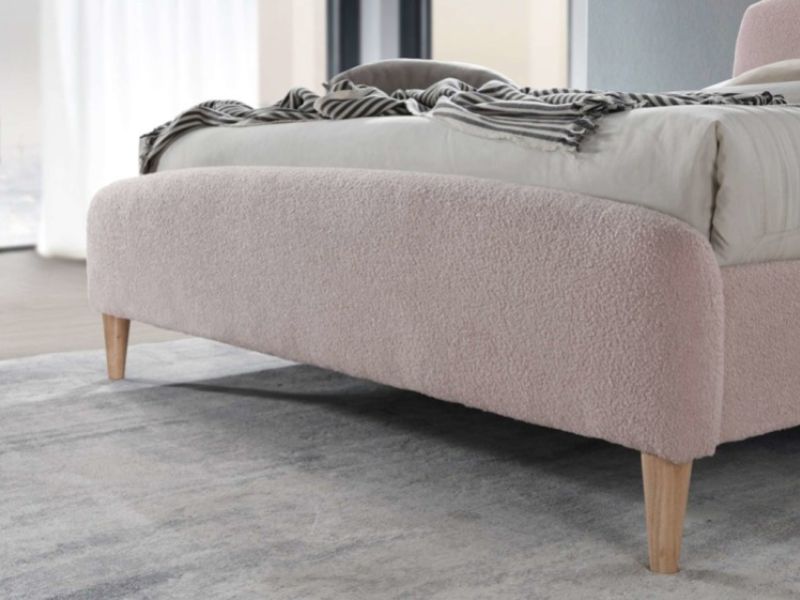 Birlea Otley 5ft Kingsize Blush Pink Teddy Fabric Bed Frame