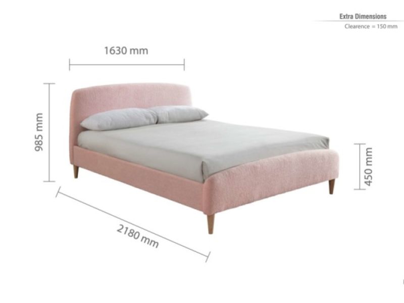 Birlea Otley 5ft Kingsize Blush Pink Teddy Fabric Bed Frame