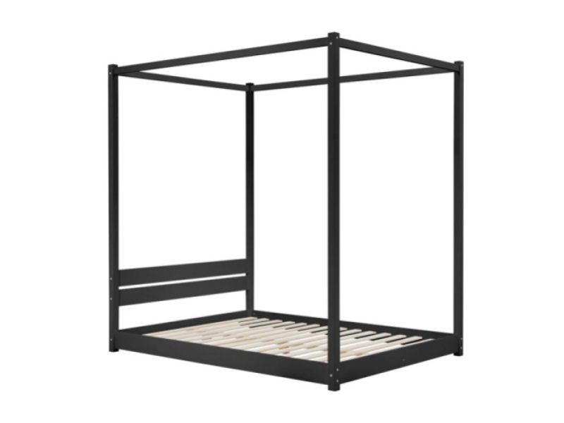 Birlea Darwin 4ft6 Double Black Wooden 4 Poster Bed Frame