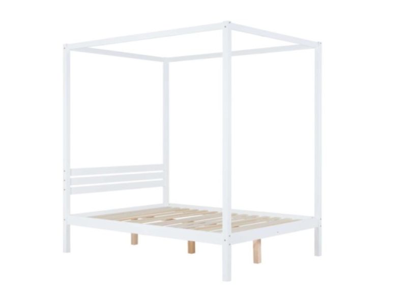 Birlea Mercia 5ft Kingsize White Wooden 4 Poster Bed Frame