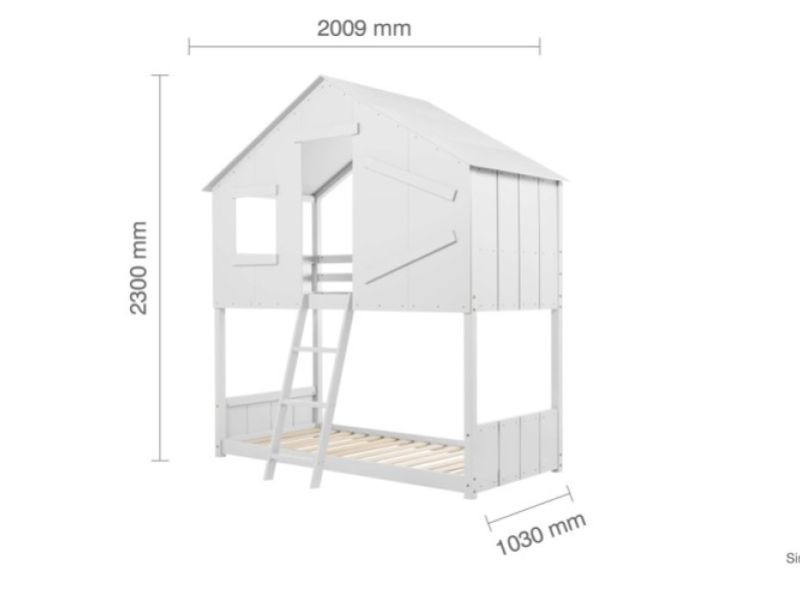 Birlea Safari 3ft Single White Wooden Bunk Bed