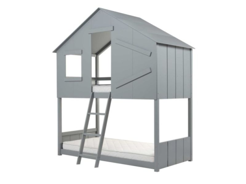 Birlea Safari 3ft Single Grey Wooden Bunk Bed