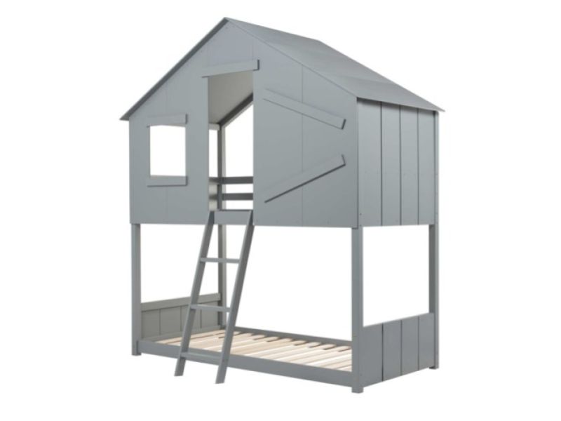 Birlea Safari 3ft Single Grey Wooden Bunk Bed