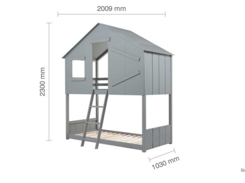 Birlea Safari 3ft Single Grey Wooden Bunk Bed