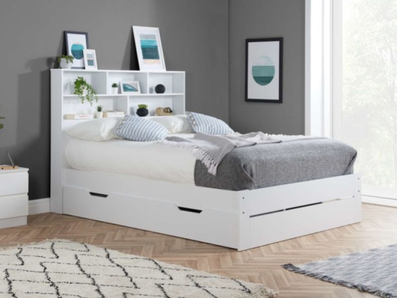 Birlea Alfie 4ft Small Double White Storage Bed With Drawer