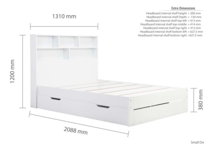 Birlea Alfie 4ft Small Double White Storage Bed With Drawer