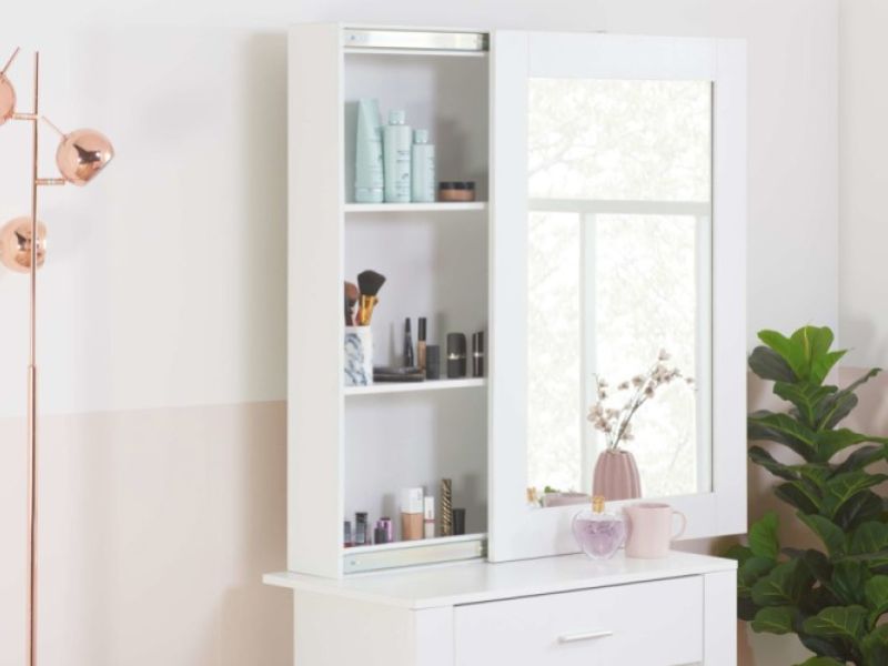 Birlea Evelyn White Dressing Table With Sliding Mirror