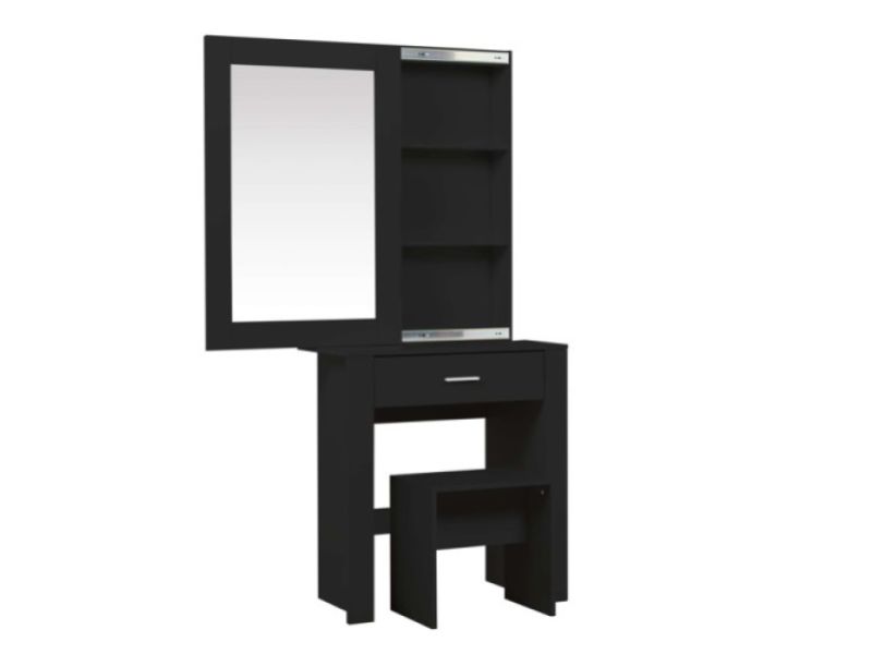 Birlea Evelyn Black Dressing Table With Sliding Mirror