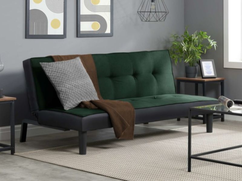 Birlea Aurora Green Velvet Fabric Sofa Bed