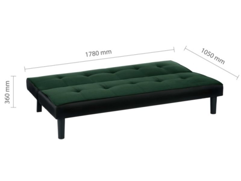 Birlea Aurora Green Velvet Fabric Sofa Bed