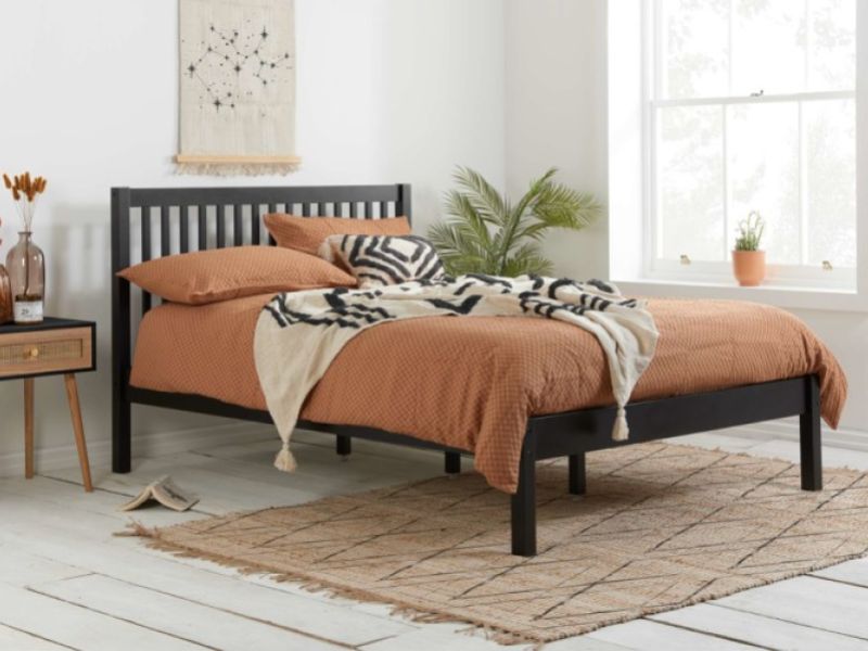 Birlea Nova 4ft Small Double Black Wooden Bed Frame