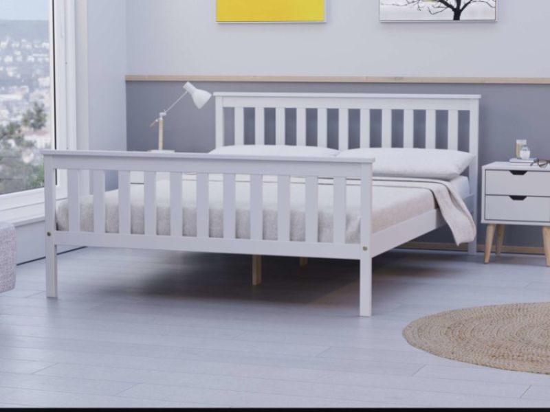 Birlea Oxford 4ft6 Double White Wooden Bed Frame