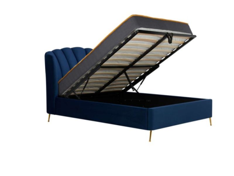 Birlea Lottie 5ft Kingsize Midnight Blue Fabric Ottoman Bed Frame