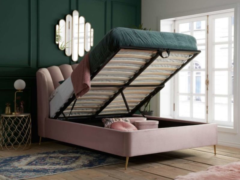 Birlea Lottie 4ft6 Double Pink Fabric Ottoman Bed Frame