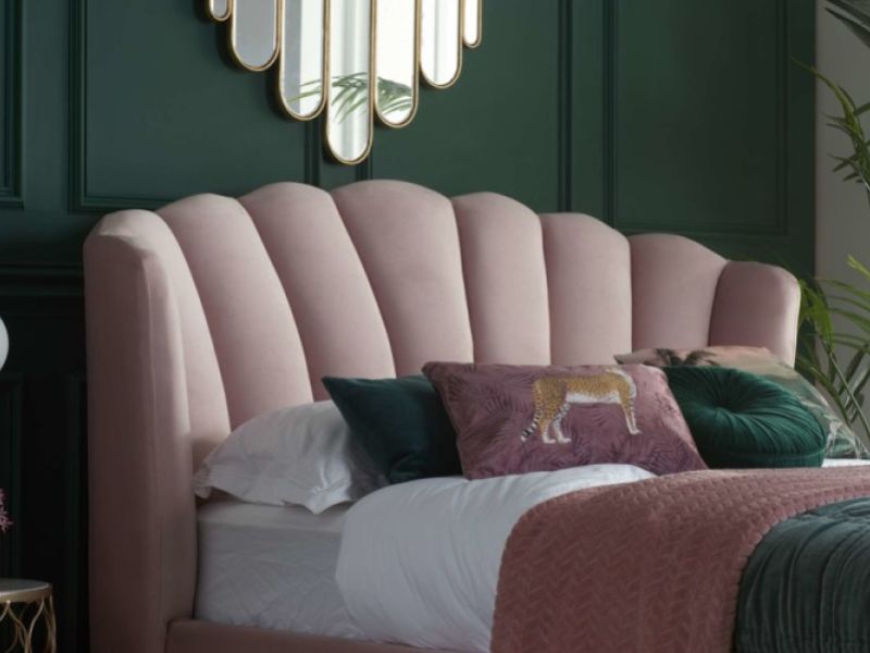 Birlea Lottie 5ft Kingsize Pink Fabric Ottoman Bed Frame