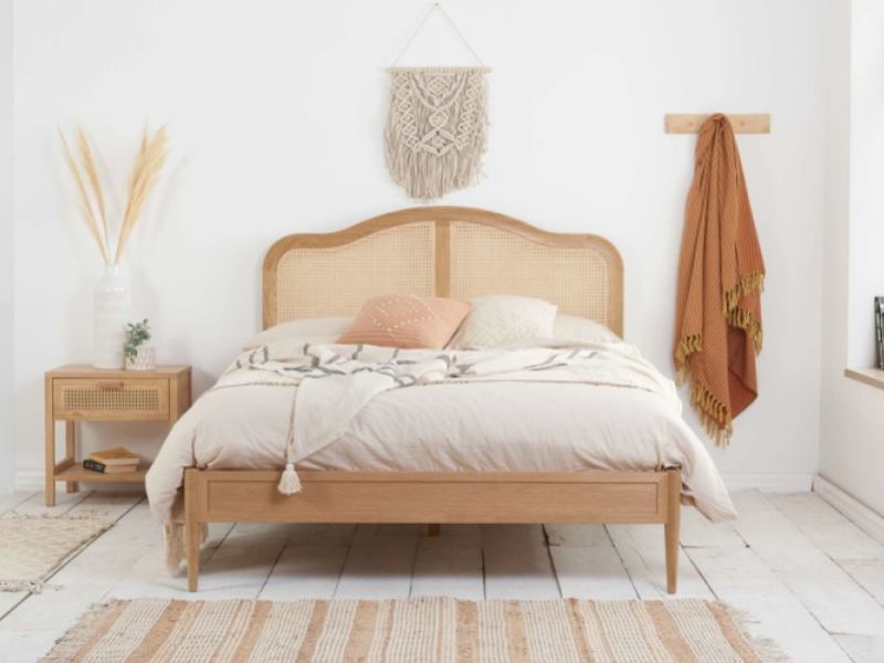 Birlea Leonie Oak And Rattan 6ft Super Kingsize Bed Frame