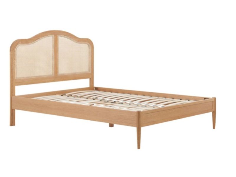 Birlea Leonie Oak And Rattan 4ft6 Double Bed Frame