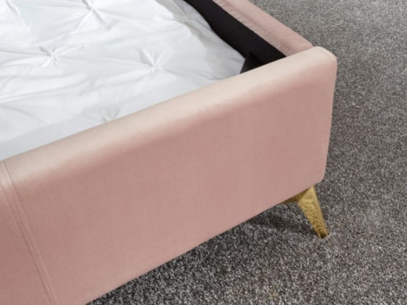 GFW Pettine 4ft6 Double Blush Pink Fabric Ottoman Bed Frame