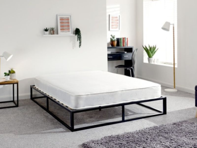 GFW Platform 4ft Small Double Black Metal Bed Frame