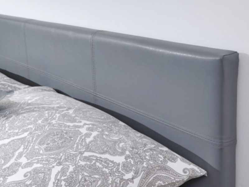 GFW Side Lift Ottoman 5ft Kingsize Grey Faux Leather Bed Frame