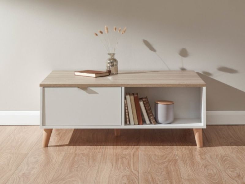 GFW Alma Coffee Table in White And Oak