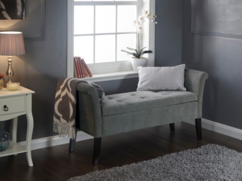 GFW Balmoral Ottoman Storage Window Seat In Grey