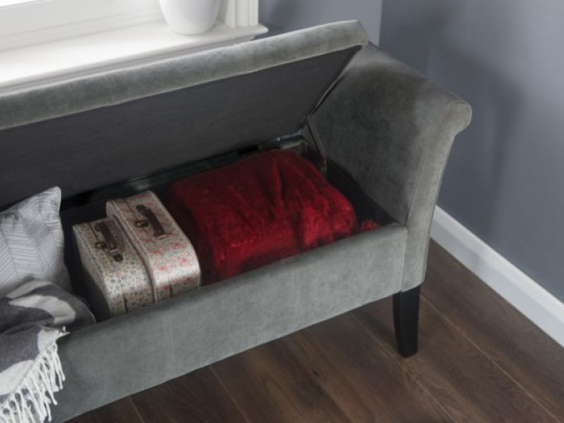 GFW Balmoral Ottoman Storage Window Seat In Grey