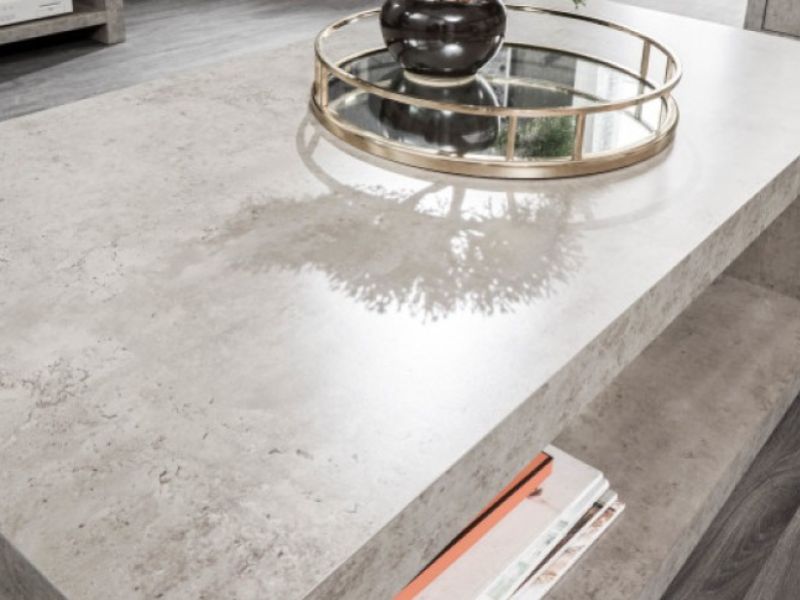 GFW Bloc Coffee Table With Shelf In Concrete Grey