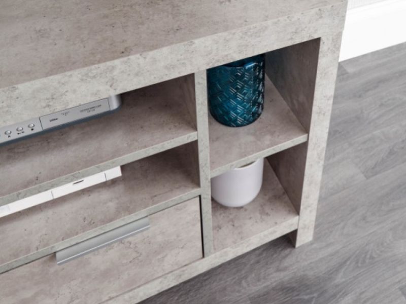 GFW Bloc Corner TV Unit In Concrete Grey