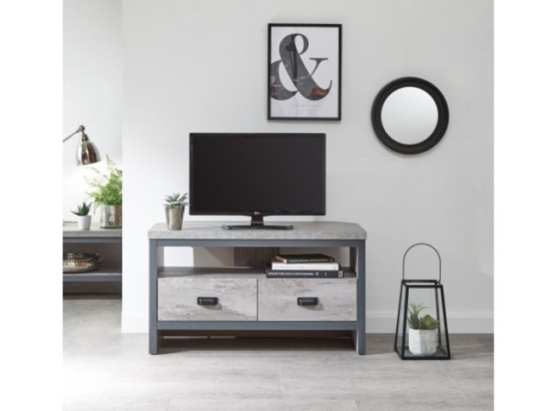 GFW Boston Corner TV Unit In Grey