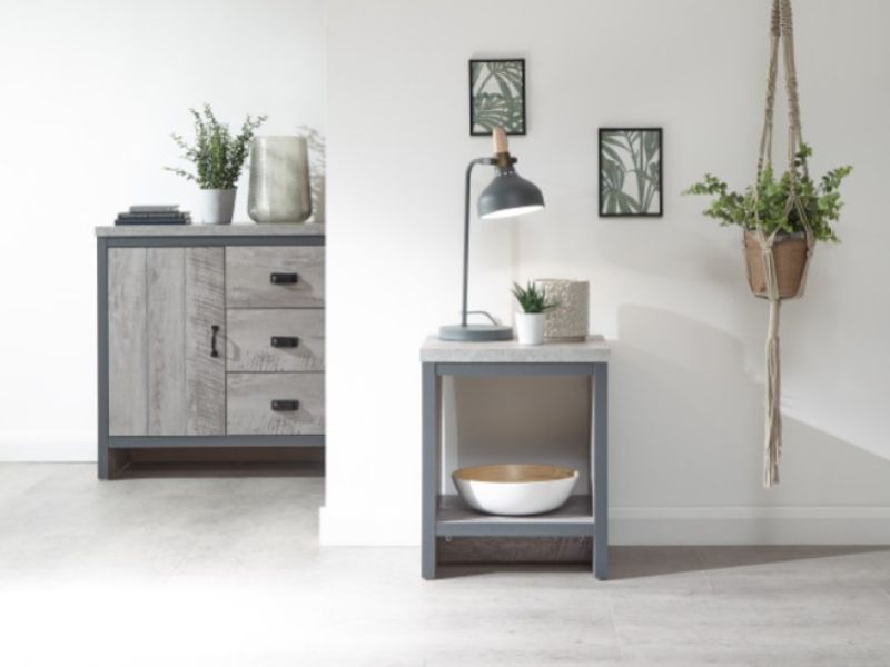 GFW Boston Simple Lamp Table in Grey