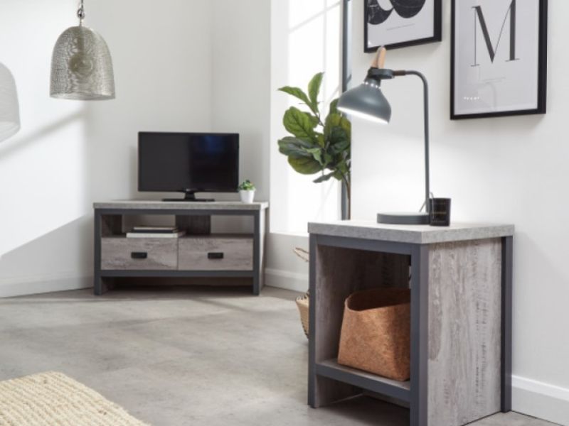 GFW Boston Simple Lamp Table in Grey