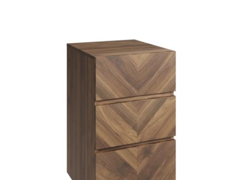 GFW Catania 3 Drawer Bedside In Royal Walnut