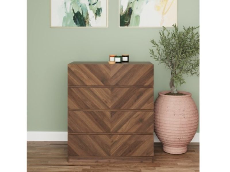 GFW Catania 4 Drawer Chest In Royal Walnut