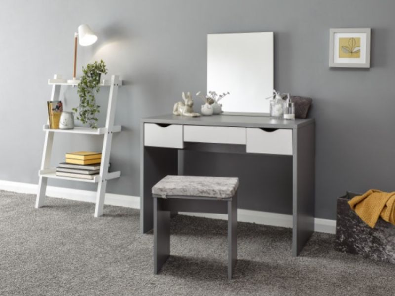 GFW Elizabeth Dressing Table Set In Grey And White