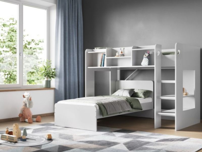 Flair Furnishings Wizard L Shape Bunk Bed In White