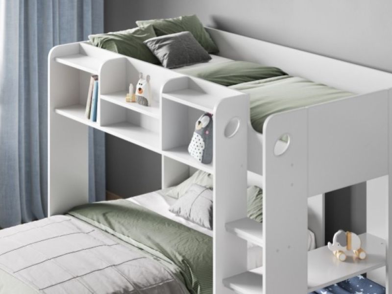 Flair Furnishings Wizard L Shape Triple Sleeper Bunk Bed In White